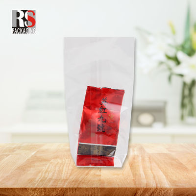 পপকর্নের জন্য 12x8x25 সেমি প্লাস্টিকের বর্গাকার নীচের খাদ্য ব্যাগ স্বচ্ছ বা কাস্টমাইজড রঙে