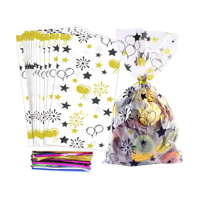 চীন উত্পাদন কাস্টম মুদ্রণ স্বচ্ছ স্বচ্ছ চেলো ক্যান্ডি পার্টি জন্মদিন লুট চকলেট মিষ্টান্ন ব্যাগ