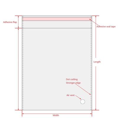 কাস্টমাইজড টি-শার্ট প্যাকেজিং স্ব-আঠালো সহ স্বচ্ছ স্বচ্ছ ওপ প্লাস্টিকের ব্যাগ