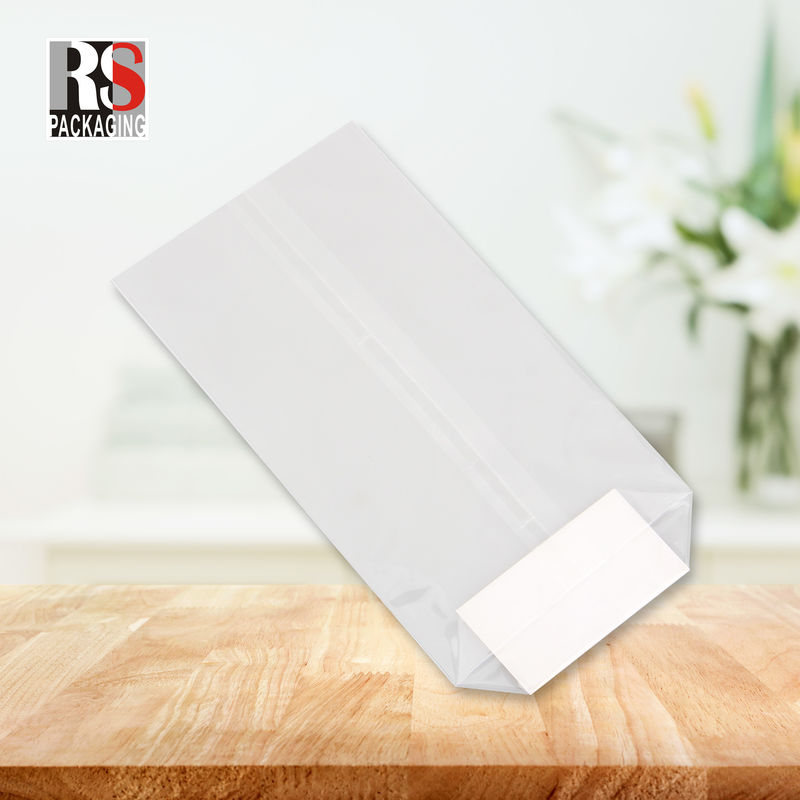 পপকর্নের জন্য 12x8x25 সেমি প্লাস্টিকের বর্গাকার নীচের খাদ্য ব্যাগ স্বচ্ছ বা কাস্টমাইজড রঙে